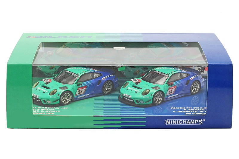 [予約] 特注ミニチャンプス 1/43 ポルシェ 991-2 GT3 R "Falken Motorsports" ニュルブルクリンク 24h 2020 No.44 & No.33 2台セット　413204433