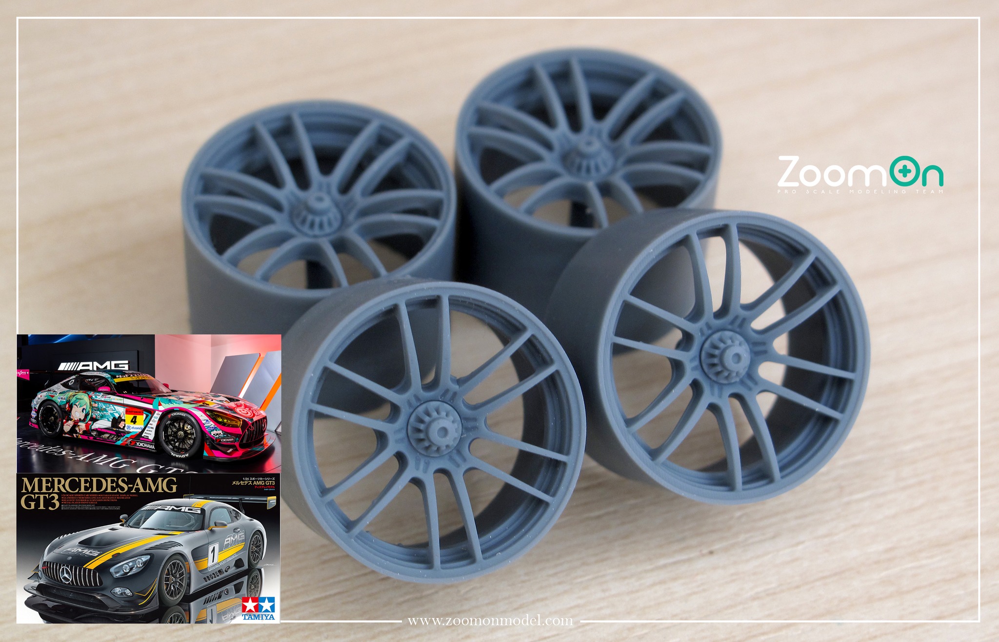 ZoomOn 1/24 18インチ エンケイ RA039 モータースポーツホイール