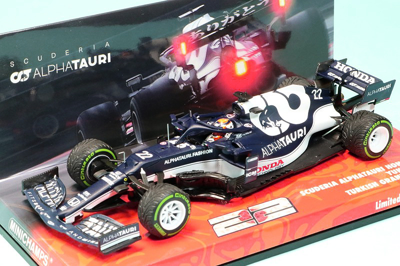 ユーロスポーツ特注ミニチャンプス 1/43 アルファタウリ AT02 トルコGP 2021 角田裕毅 "ありがとう"　447211722