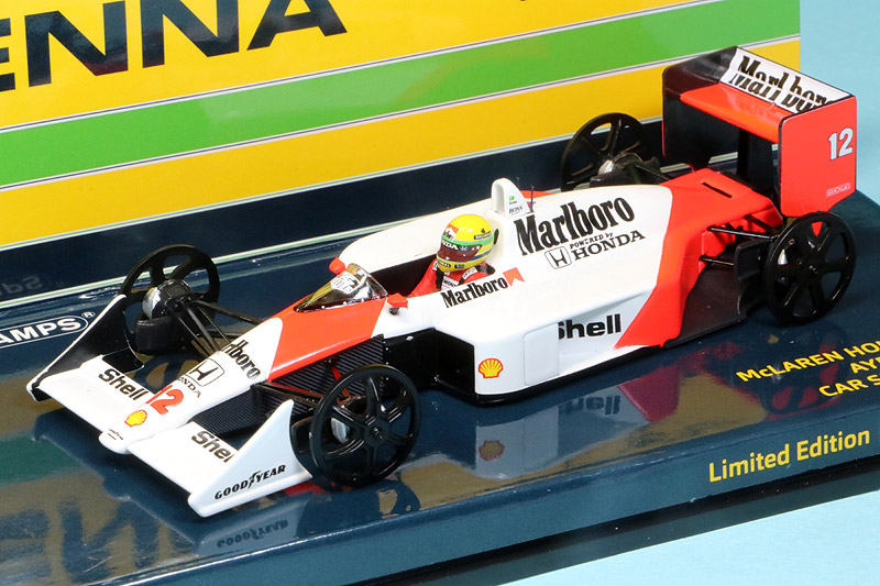 PMA限定ミニチャンプス 1/43 マクラーレン MP4/4 ホンダ 1988 A.セナ セットアップ ホイール コンフィギュレーション デカール加工品　447884512S