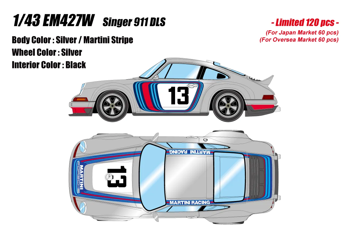 予約] アイドロン 1/43 シンガー 911 DLS シルバー (マルティニ