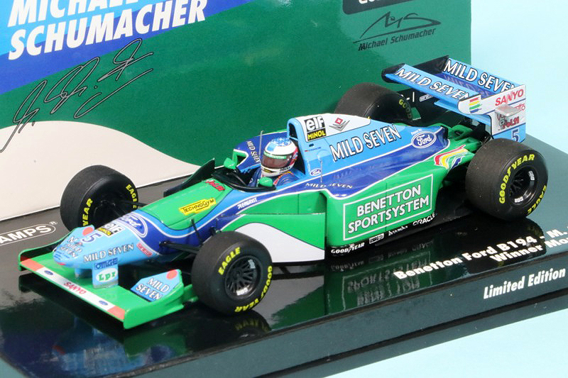 ミニチャンプス 1/43 ベネトン フォード B194 モナコGP 1994 Winner M.シューマッハ デカール加工品　517940405S