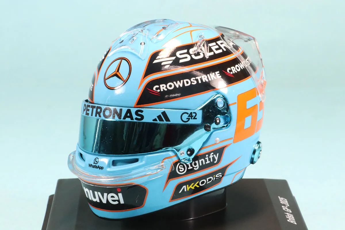 スパーク 1/5 ヘルメット メルセデスAMG・ペトロナス ジョージ・ラッセル - 2025イギリスGP　5HF220