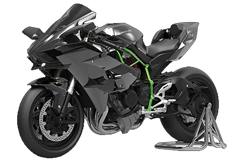モンモデル 1/9 カワサキ Ninja H2R (多色成型/一部塗装済キット