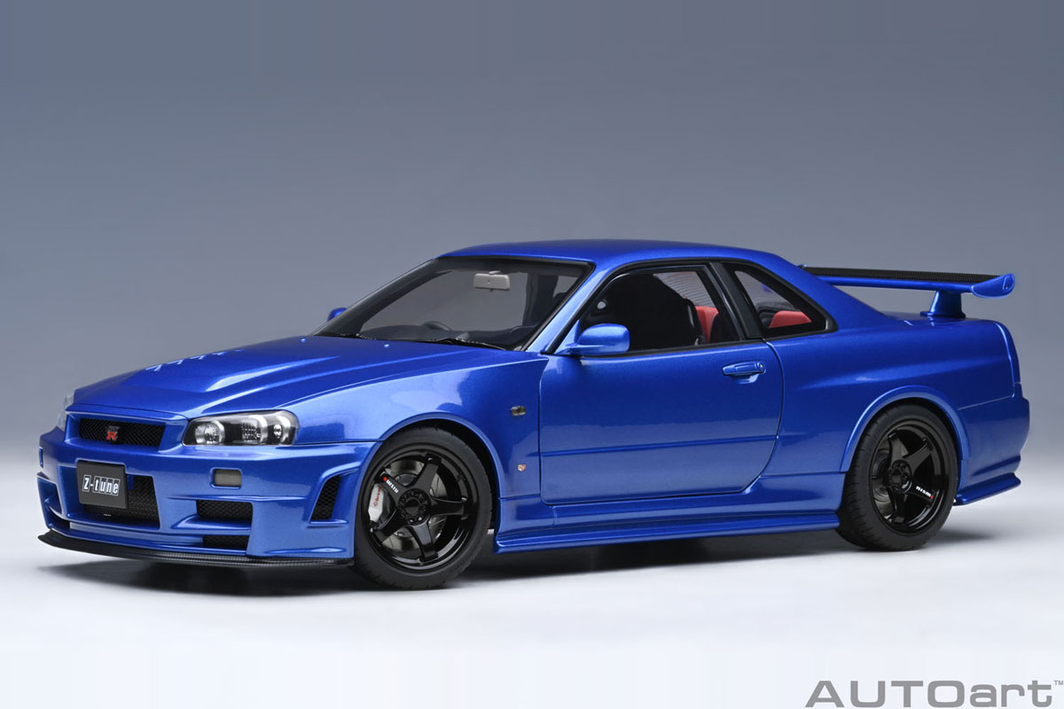 オートアート 1/18 ニッサン スカイライン ニスモ R34 GT-R Z-tune ベイサイドブルー　77462