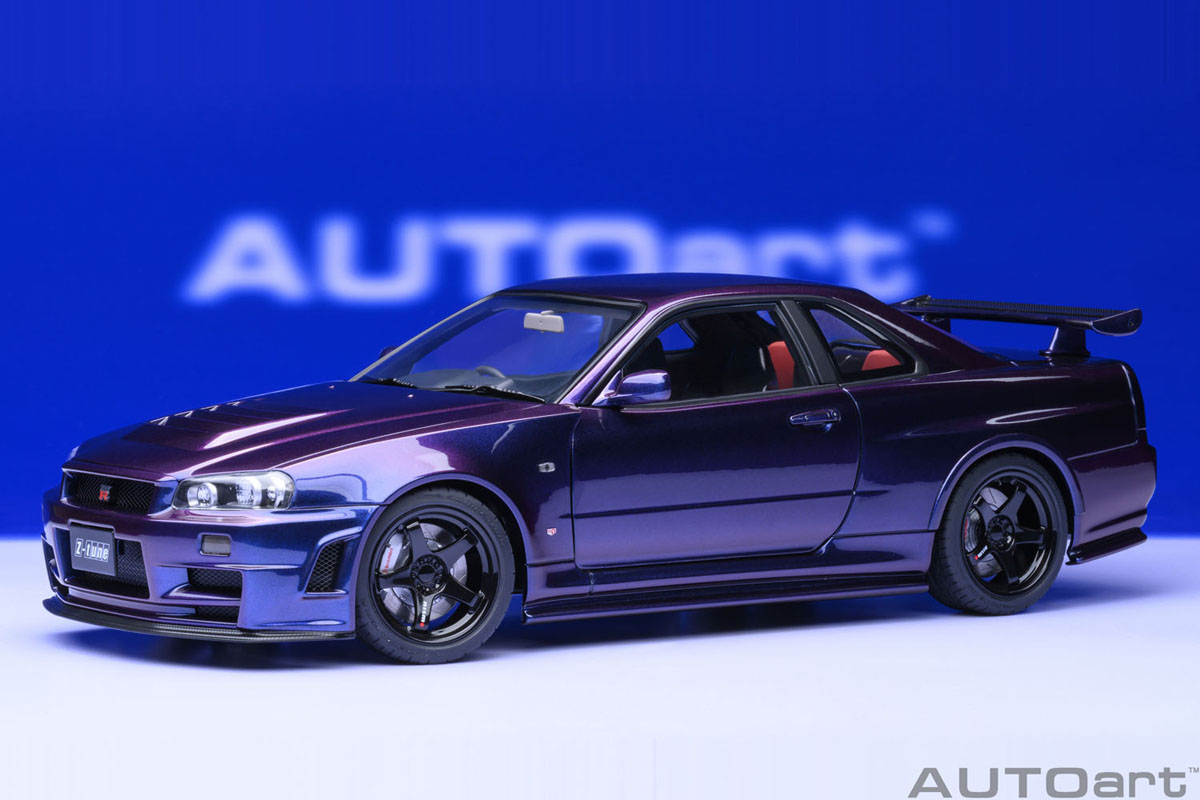 オートアート 1/18 ニッサン スカイライン ニスモ R34 GT-R Z-tune ミッドナイトパープル3　77464