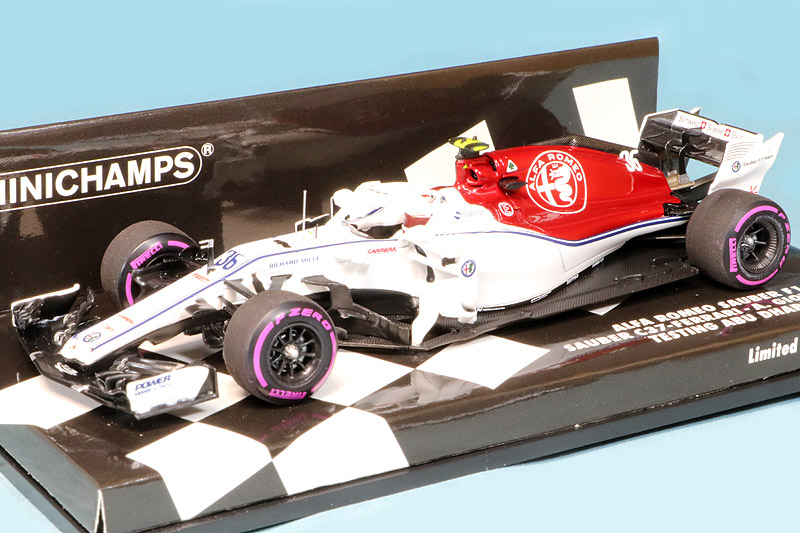 ミニチャンプス 1/43 アルファ ロメオ レーシング ザウバー F1チーム フェラーリ C37 アブダビGP テスト 2018 A.ジョヴィナッツィ　417182136 417182136