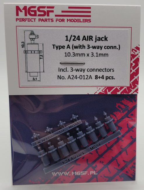 MGSF 1/24 エアージャック タイプA JGTC/DTM 他 ジャック 8個 + スプリッター 4個　A24-012A