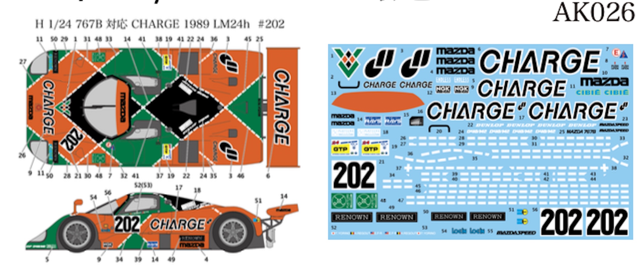 【初版品】ハセガワ２４/１、 チャージ マツダ 767B、ミノルタトヨタ８８C Hasegawa Hobby Kits First Edition 24/1 Charge Mazda 767B