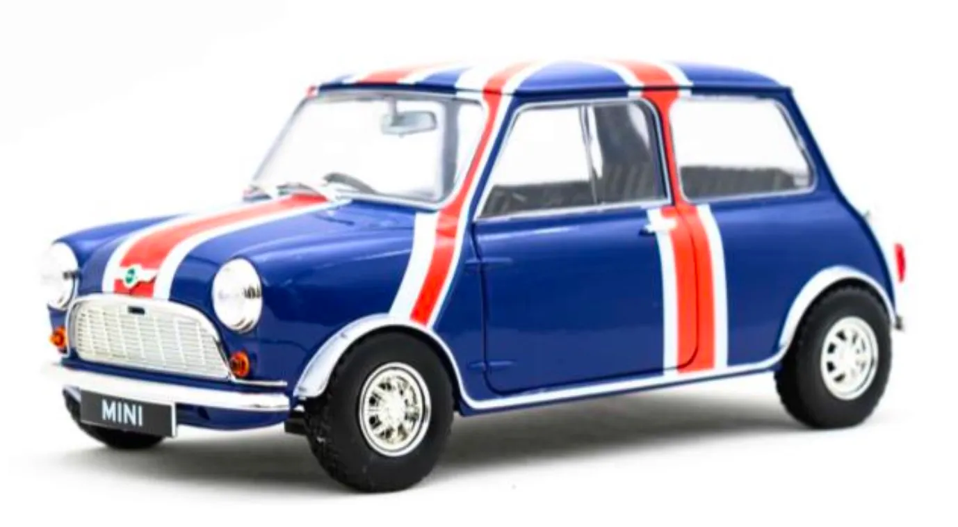 [予約] タイニー 1/18 ミニクーパー ブルー ユニオンジャック ドア開閉　ATC18067