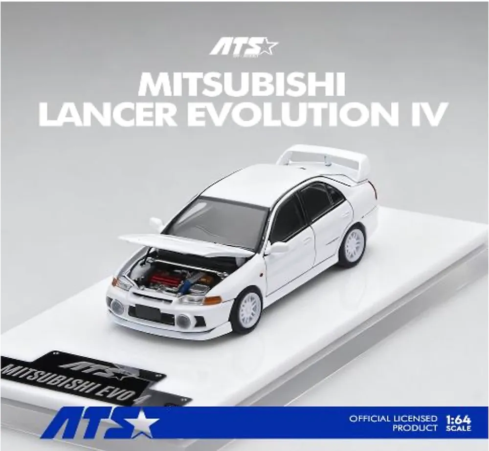 [予約] ATS-モデル 1/64 ミツビシ ランサー EVO IV ホワイト　ATS881001