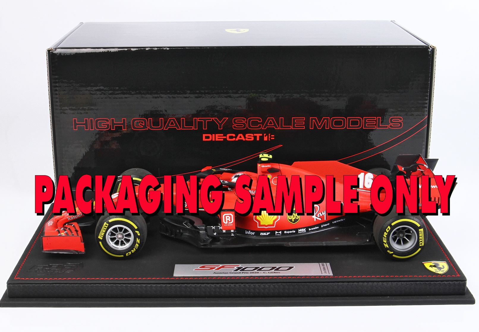 [予約] BBR  1/18 フェラーリ SF21 2021 C.ルクレール インターミディエイトタイヤグリーンライン レザーベース ケース付き ダイキャスト製　BBR211816DIE