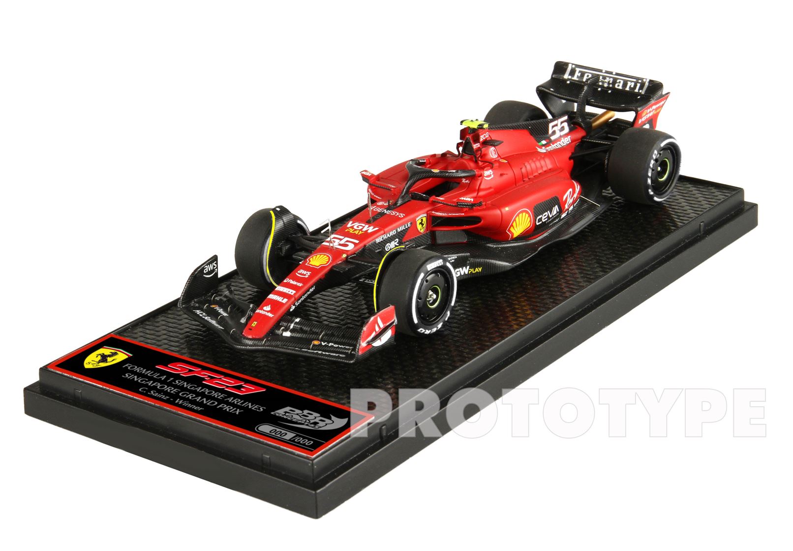 予約] BBR 1/43 フェラーリ SF-23 シンガポール GP 2023 C.サインツ