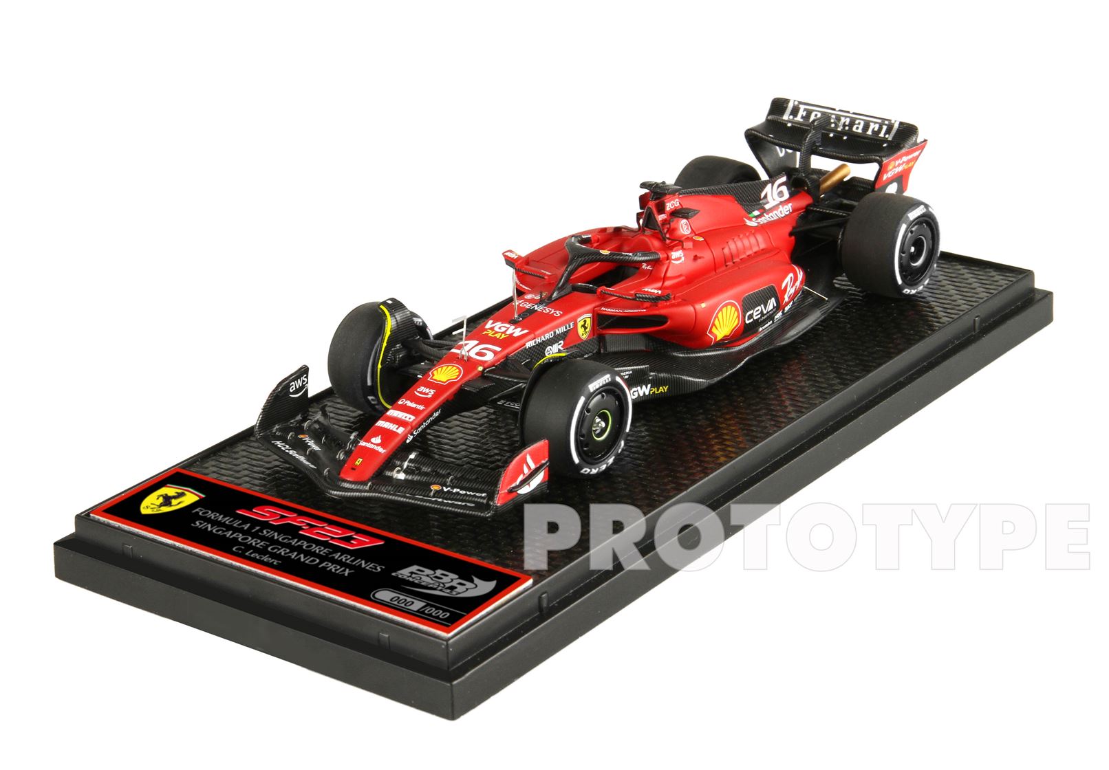 [予約] BBR  1/43 フェラーリ SF-23 シンガポール GP 2023 C.ルクレール　BBRC292B