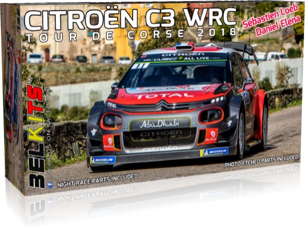 BELKIT 1/24 プラモデル シトロエン C3 WRC ツールドコルス 2018 ナイトレースパーツ付き　BEL017