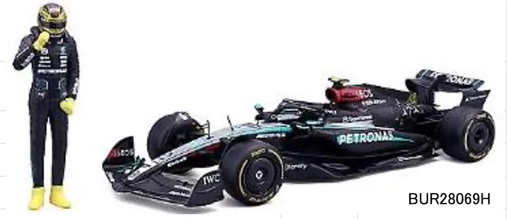 [予約] ブラーゴ 1/24 メルセデス-AMG ペトロナス F1チーム W15 2024 Eパフォーマンス No,44 L ハミルトン ドライバー付 ウィンドウボックス　BUR28069H