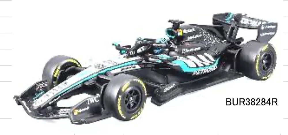 [予約] ブラーゴ 1/43 メルセデスAMG ペトロナス フォーミュラ1チーム W17 2026 オーストラリアGP No.63 ジョージ・ラッセル ドライバー付属 クリアケース入り　BUR38284R