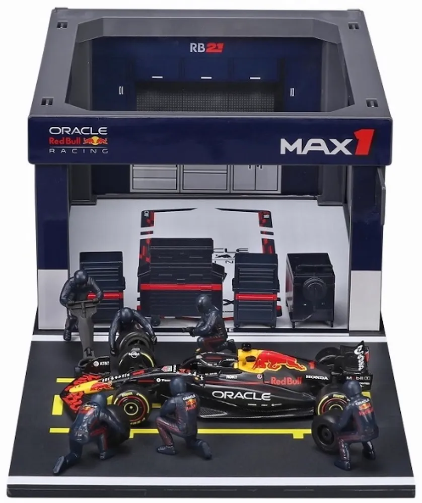 [予約] ブラーゴ 1/43 オラクル レッドブル レーシング PIT PASS セット RB21 No.1 M.フェルスタッペン　BUR38459V