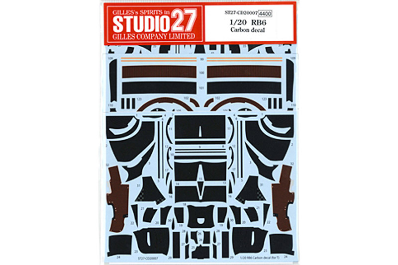スタジオ27 1/20 レッドブル RB6 カーボンデカール (タミヤ対応)　CD20007