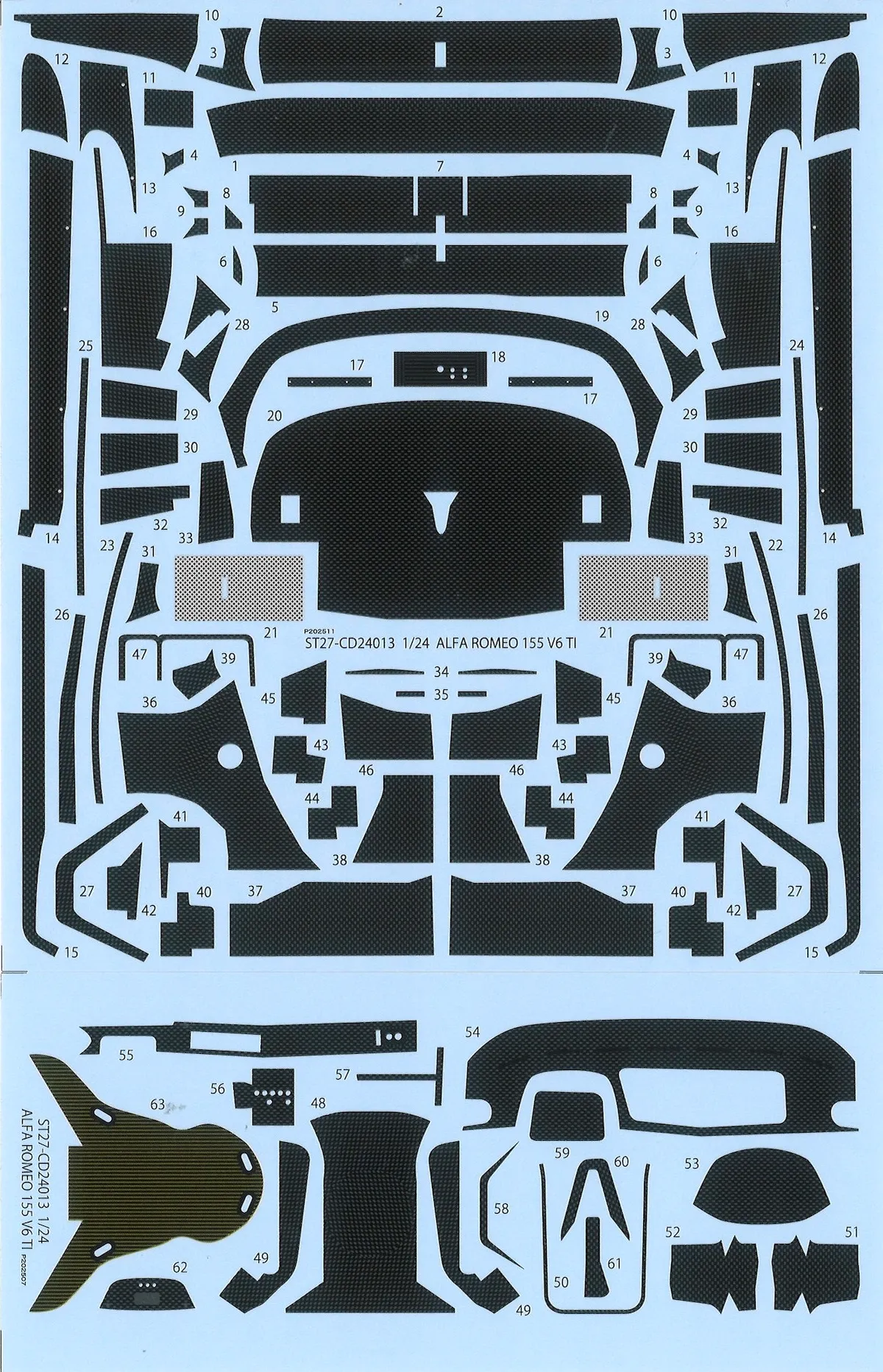 スタジオ27 1/24 アルファロメオ 155 V6 TI 1993 1994 カーボンデカール  タミヤ対応　CD24013