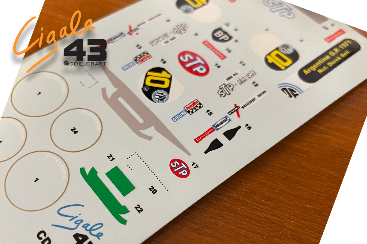 Cigale43 1/43 マーチ 701 アルゼンチンGP 1971 D.Bell (タメオ対応)　フルデカール　CDS033