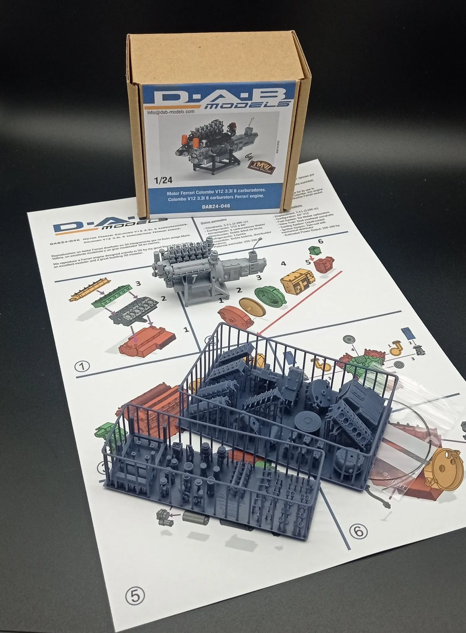 DAB Models 1/24 フェラーリ コロンボ V12 エンジン　DAB24-046