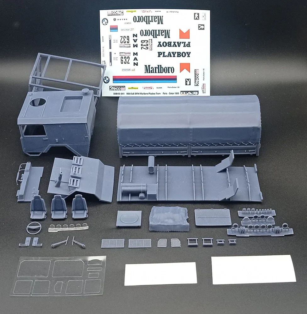 [予約] DAB Models 1/43 キット マン 6by6 トラック BMW マルボロ プレイボーイチーム パリダカー 1985　DAB43-041