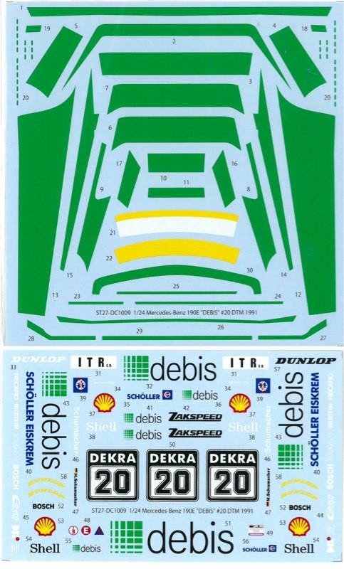 スタジオ27 デカール 1/24 メルセデス ベンツ 190E 