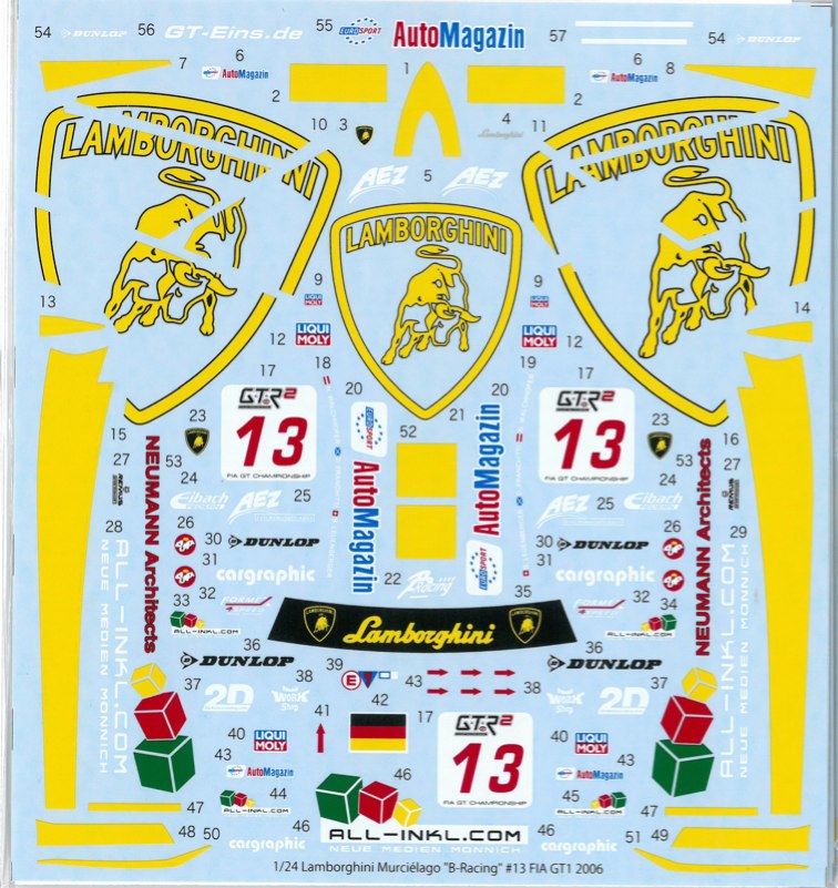 スタジオ27 デカール 1/24 ランボルギーニ ムルシェラゴ 