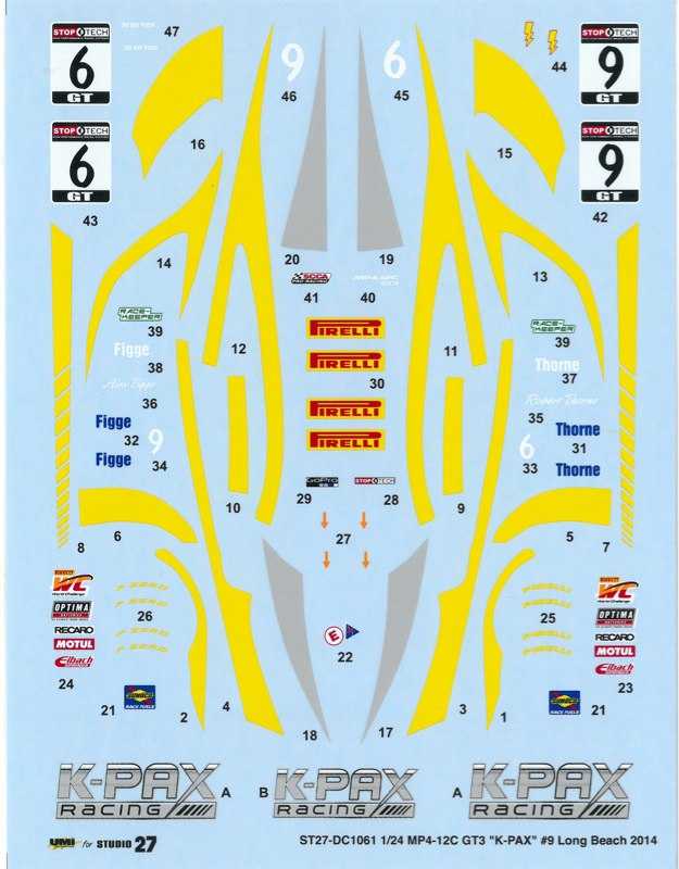 スタジオ27 デカール 1/24 マクラーレン MP4-12C GT3 