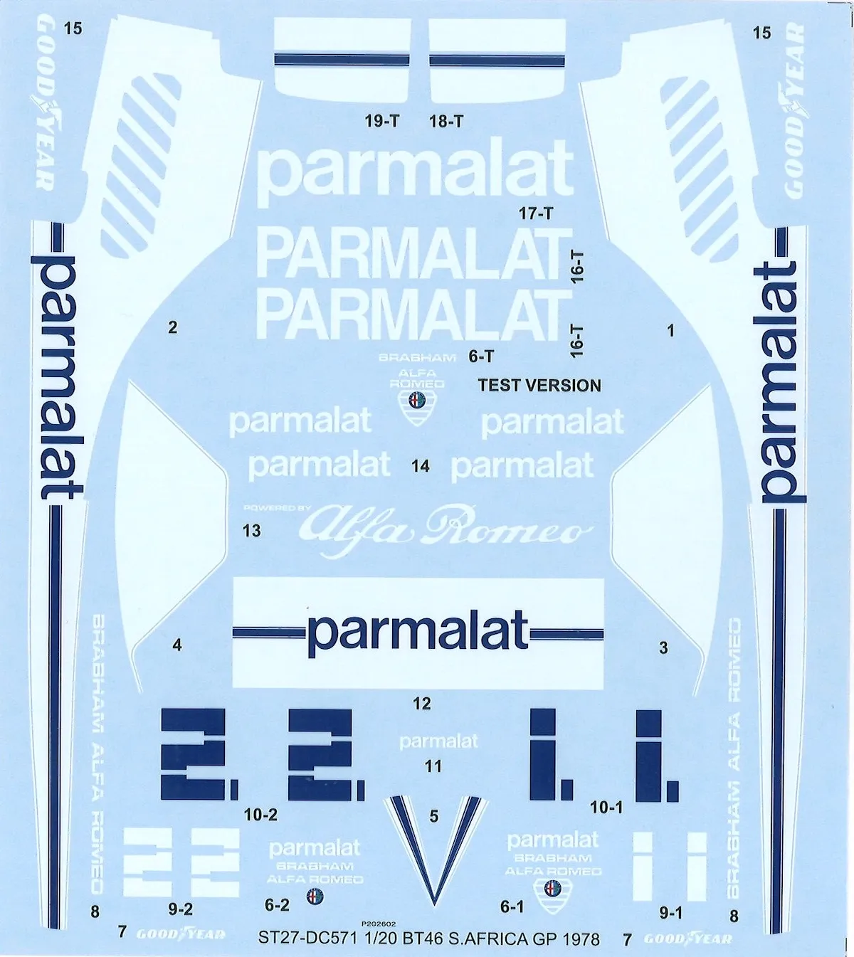 スタジオ27 1/20 ブラバム BT46 南アフリカ キャラミ テスト 1979 フルデカール (タミヤ対応)　DC571
