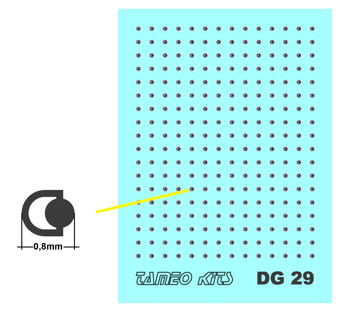 タメオ 1/43推奨 キャッチピン メッキ印刷デカール タイプD　DG29
