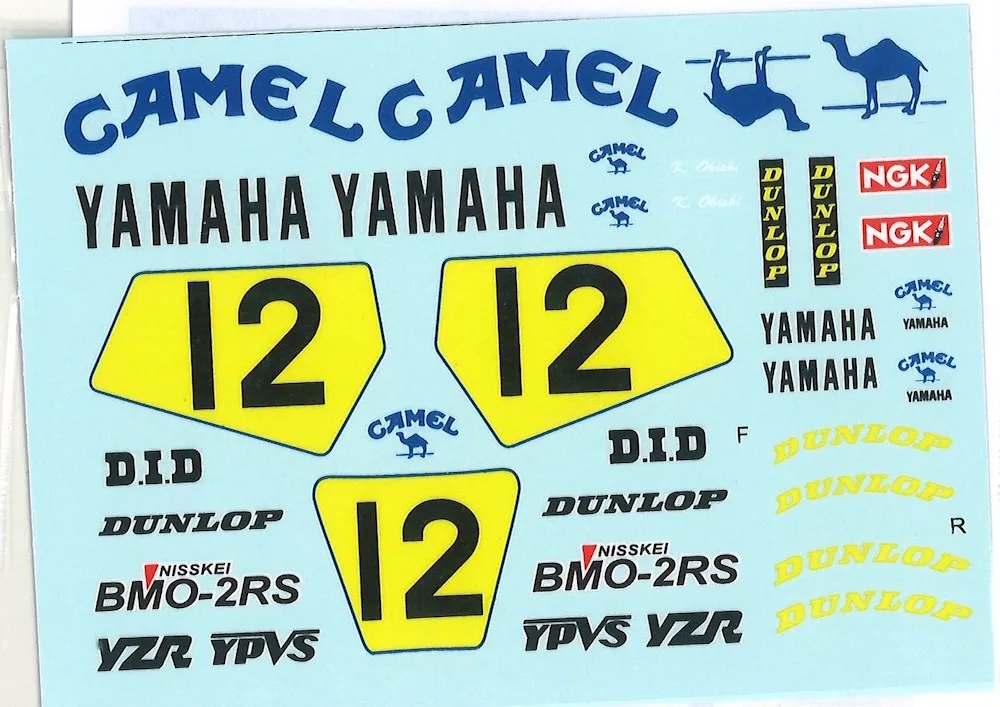 Decal Pool 1/12 ヤマハ YZR 500 キャメル 日本GP 1989 フルデカールDP175