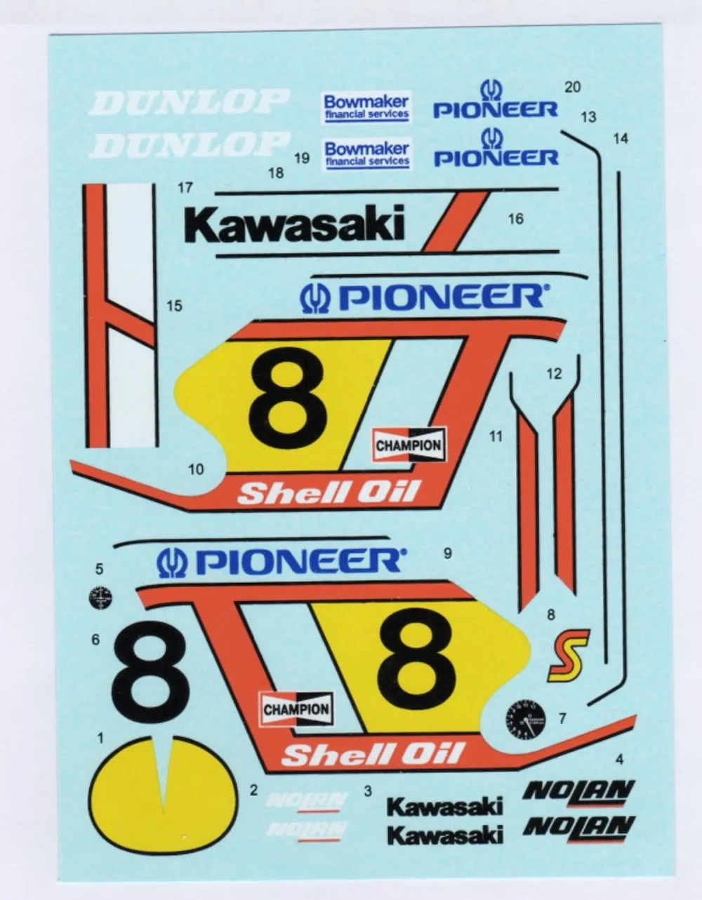 Decal Pool 1/12 カワサキ KR500 GP レーサー 1982 NO.8 フルデカール