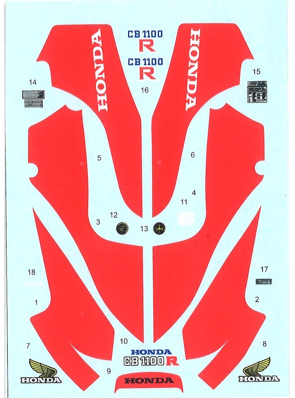 Decal Pool 1/12 ホンダ CB 1100R フルデカール タミヤ対応　DP319