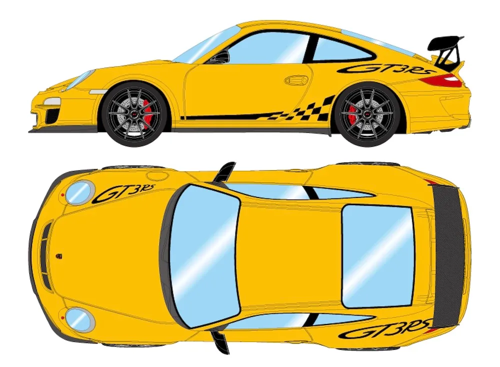 [予約] アイドロン 1/43 ポルシェ 911(997.2) GT3 RS 2010 シグナルイエロー / ブラックストライプ (限定80台)　EM603I