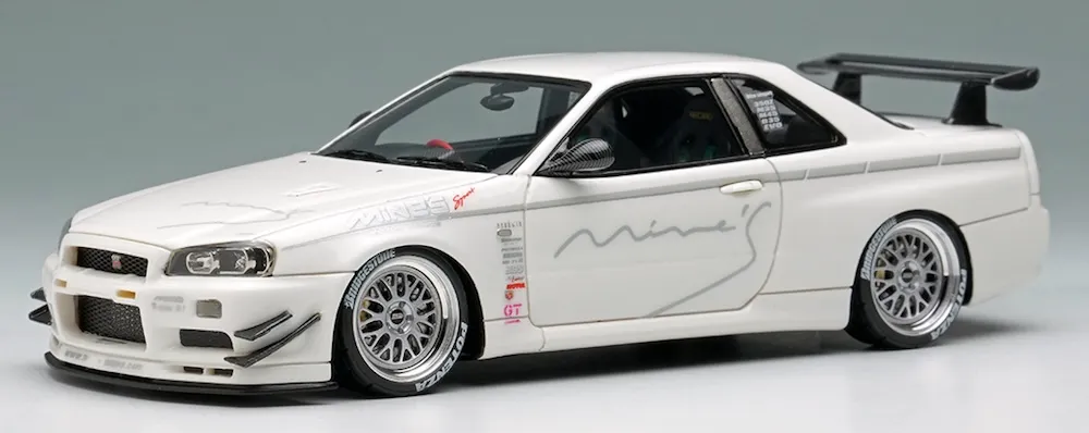 [予約] アイドロン 1/43 マインズ スカイライン GT-R (BNR34) V-spec N1 BBSホイール タイムアタック イン USA EM699