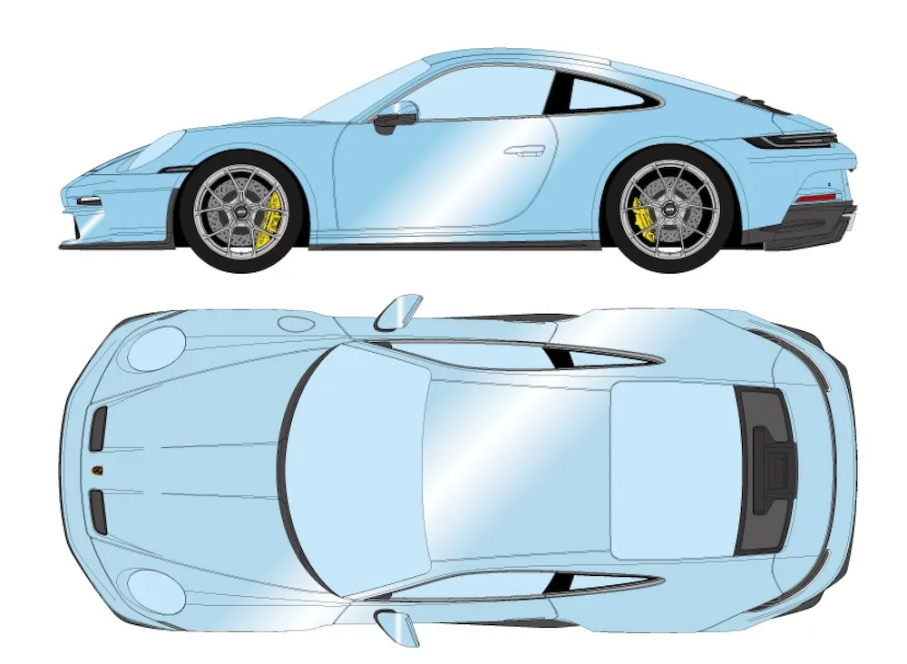 [予約] アイドロン 1/43 ポルシェ 911(992) GT3 ツーリングパッケージ アズーロテティス　EM776B