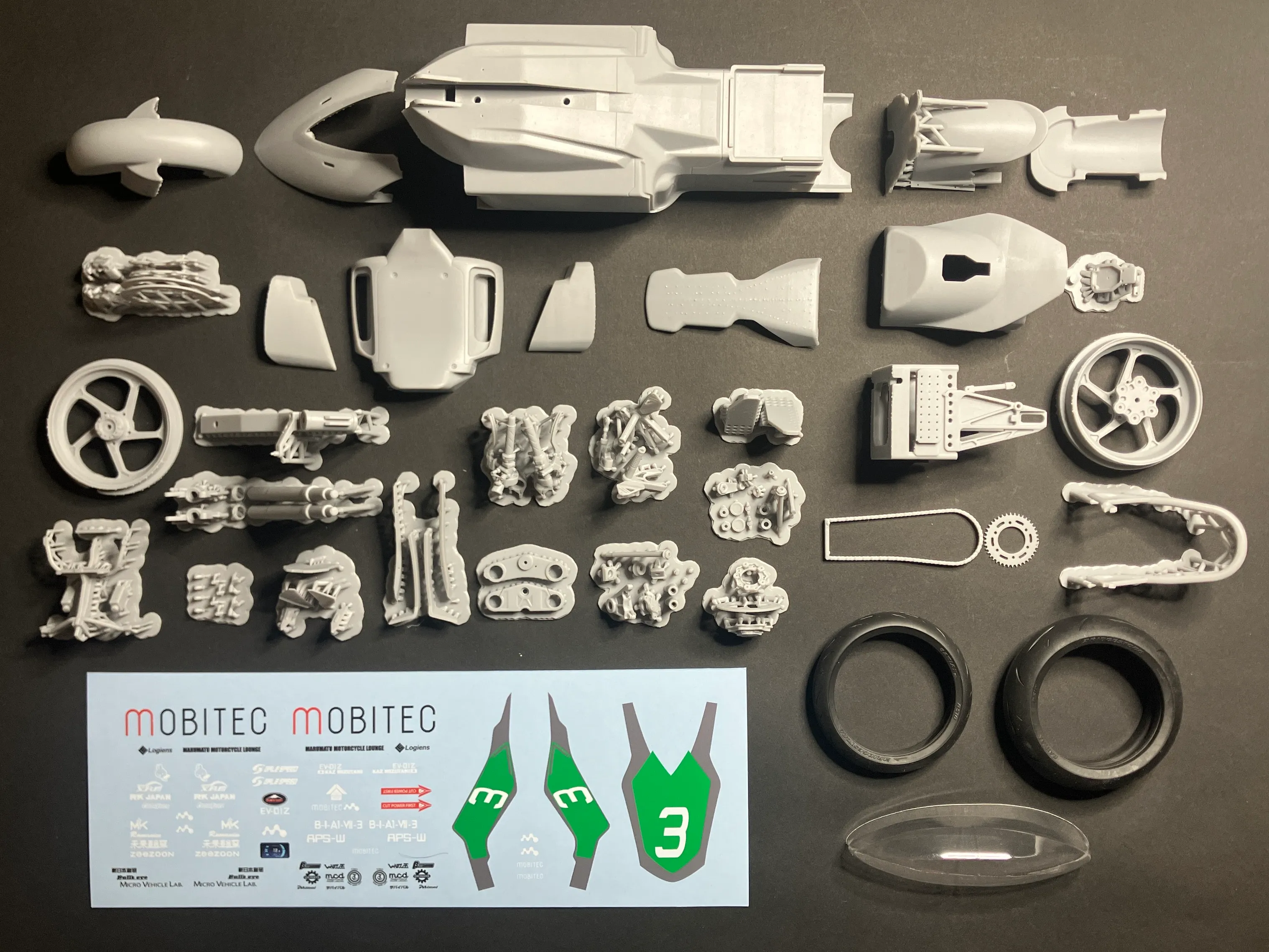 DETTe 1/12 3Dプリントキット モビテック EV-01Z EVバイク ボンネビル