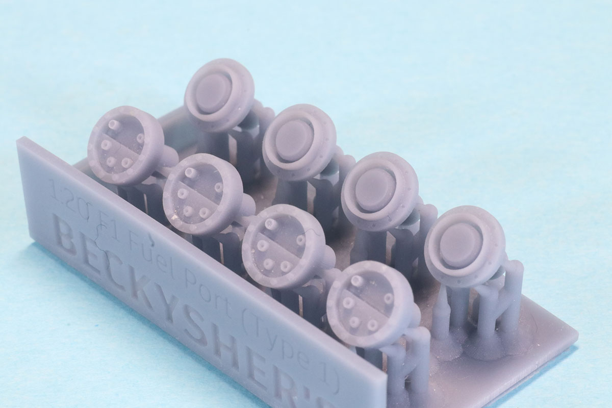 フィニッシャーズ 1/20 給油口 F1用 タイプ1 ノズルパーツ リグ4個 中央円(大サイズ)4個　FN_3D01