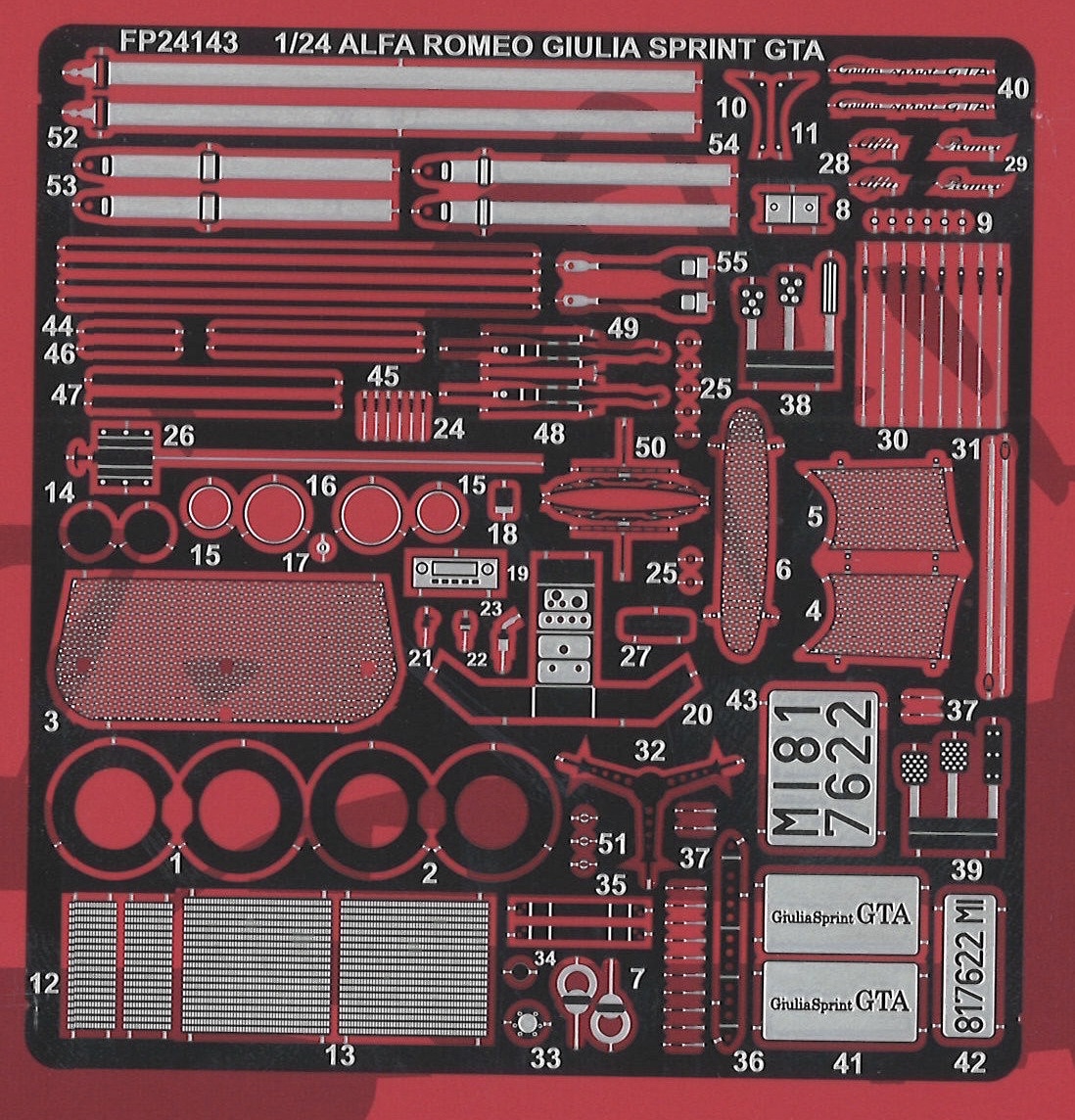 スタジオ27 1/24 アルファロメオ ジュリア スプリント GTA ディティールアップパーツ タミヤ対応　FP24143