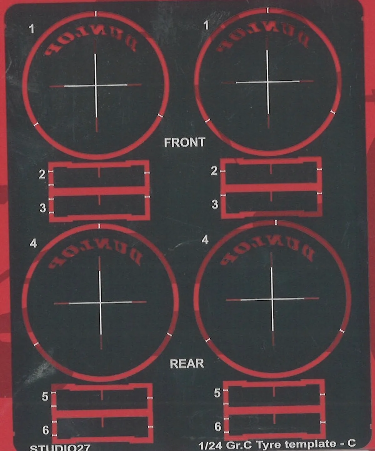 スタジオ27 1/24 Gr.C ダンロップ ビッグ 1990以降 タイヤ テンプレート　FP24220