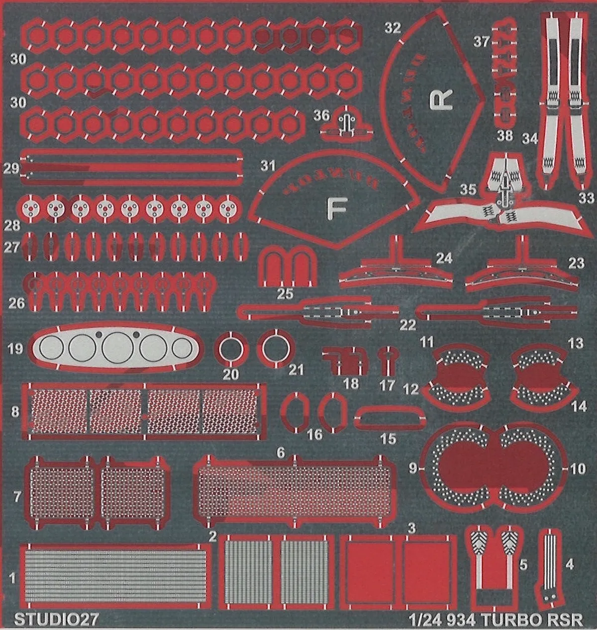 スタジオ27 1/24 ポルシェ 934 RSR ターボ グレードアップパーツ タミヤ対応　FP24263