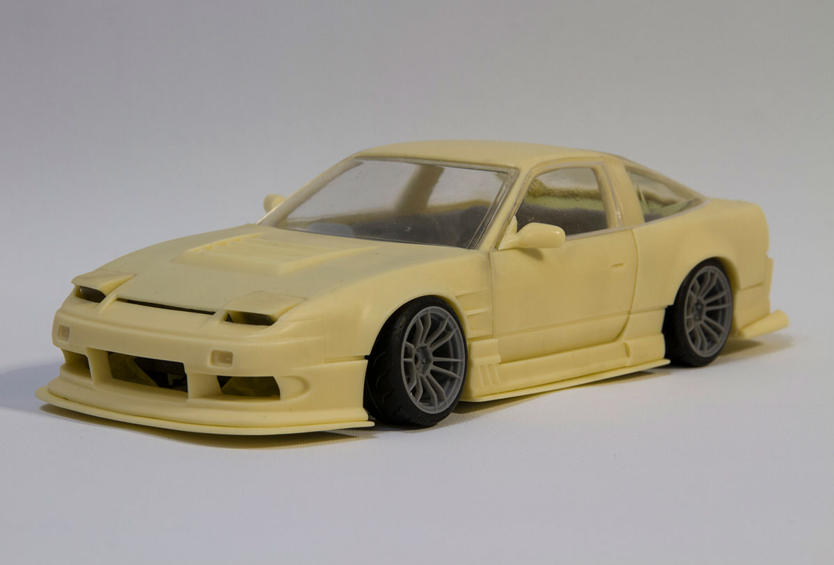 [予約] Fuguガレージ 1/24 トランスキット オリジン ラボ ニッサン 180SX シルビア S13 ヘッドライトコンバージョン ボディ、ウインドウ、ライト、ホイール セット タミヤ対応　FUGU-KIT036B