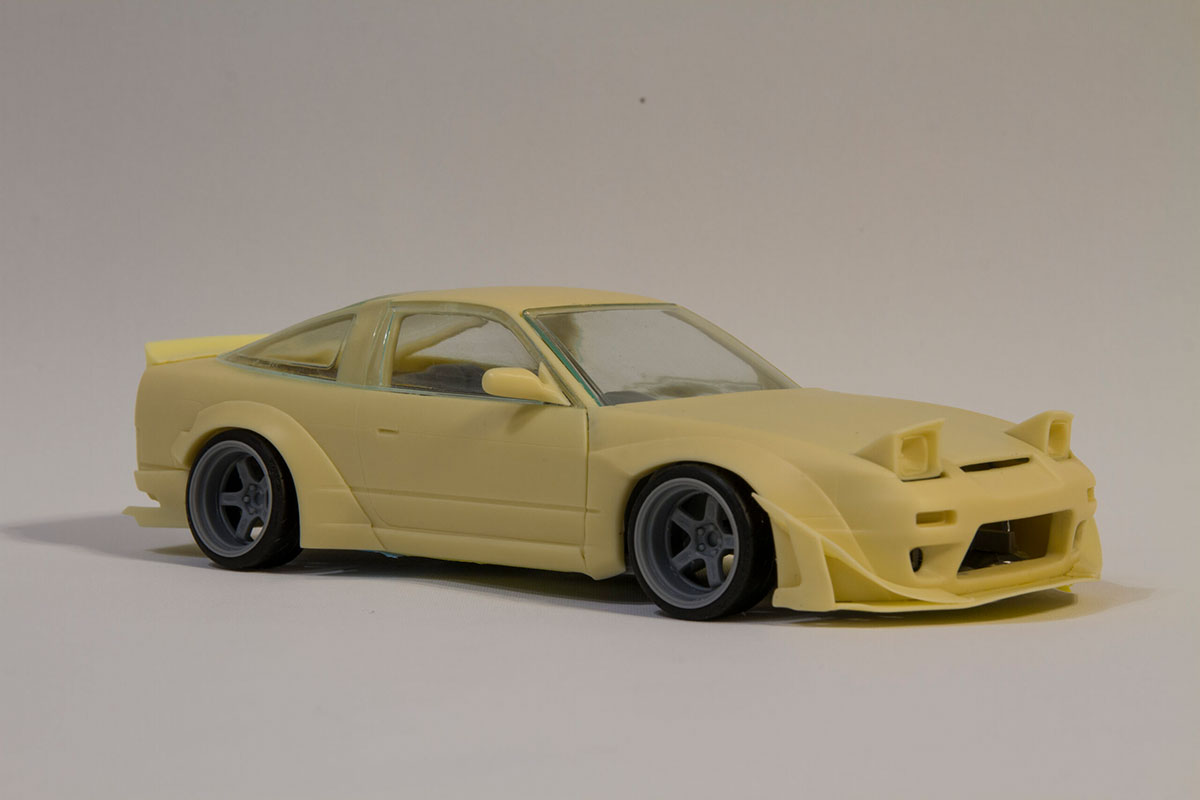 [予約] Fuguガレージ 1/24 トランスキット パンデム ニッサン 180SX シルビア S13 ボディ、ウインドウ、ライト、ホイール セット タミヤ対応　FUGU-KIT037B