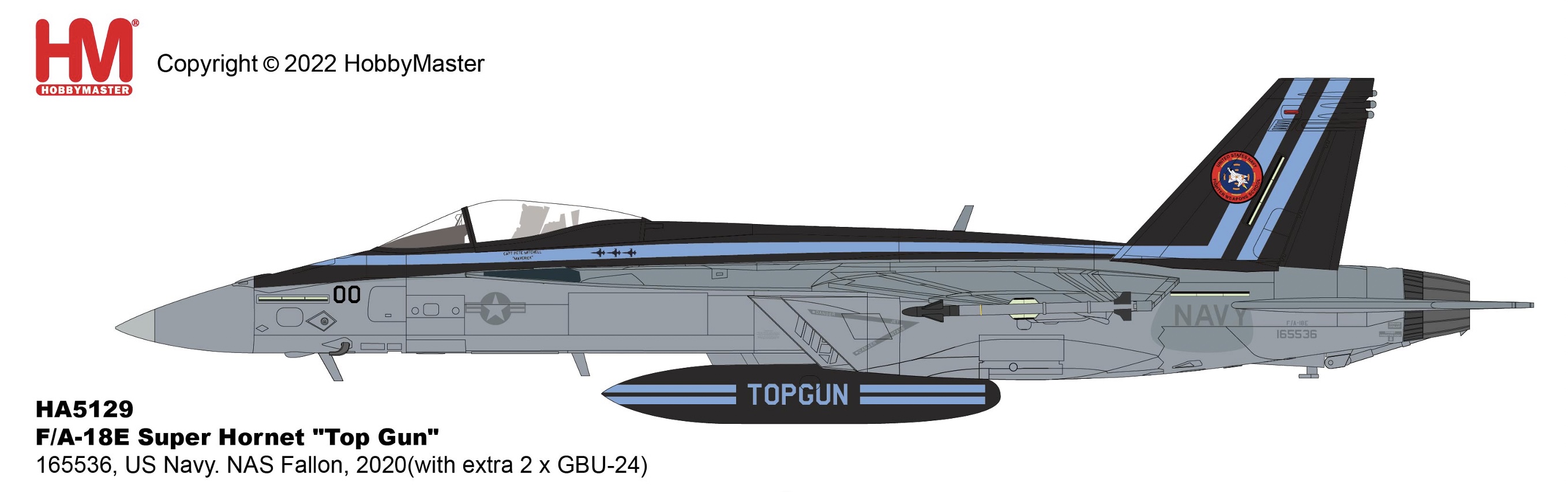 [予約] ホビーマスター 1/72 ノースロップ・グラマン F/A-18E  スーパーホーネット TOPGUN アメリカ海軍戦闘機兵器学校 50周年記念 US Navy　HA5129