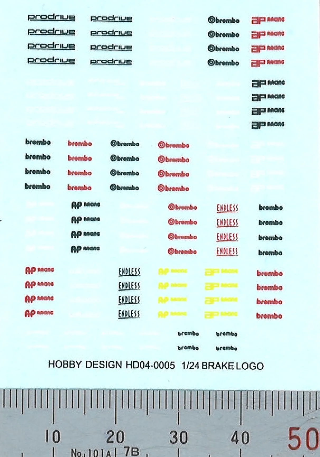 ホビーデザイン 1/24 ブレーキロゴ デカール ブレンボ エンドレス プロドライブ AP