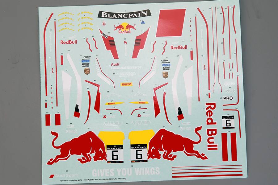 [メーカー完売]　ホビーデザイン 1/24 アウディ R8 レッドブル (NuNu対応)　HD04-0173