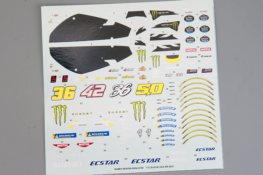 ホビーデザイン 1/12 スズキ GSX-RR 2021 フルスポンサーデカール