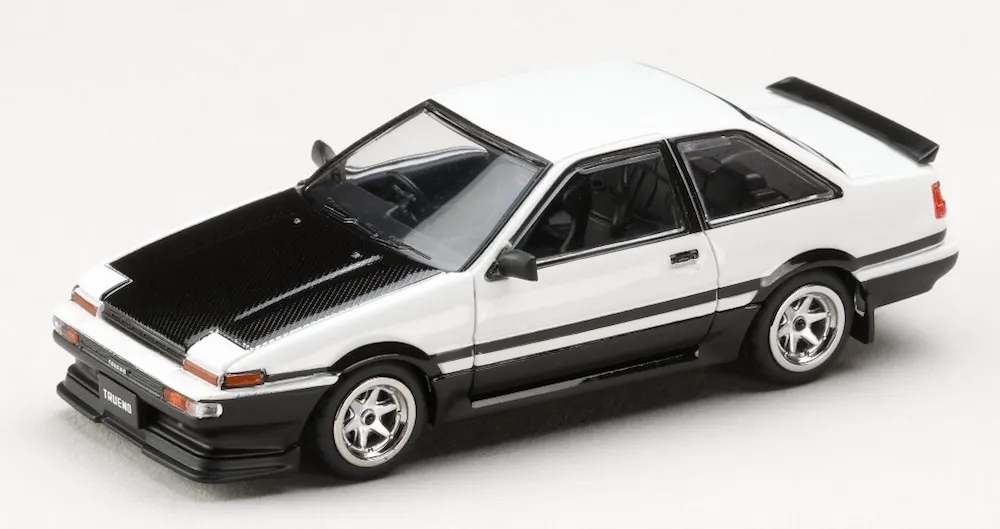 [予約] ホビージャパン 1/64 トヨタ スプリンタートレノ GT APEX (AE86) 2 DOOR 後期型 JDM STYLE カーボンボンネット ホワイト/ブラック　HJ644095WK